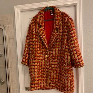 Beautiful Oversized Anne Klein Coat of many Color Size Large